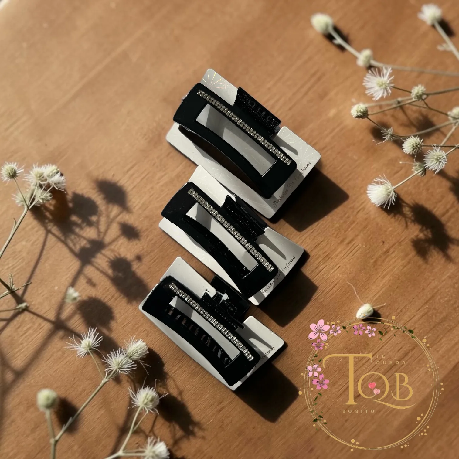 Traba grande rectangular con brillos