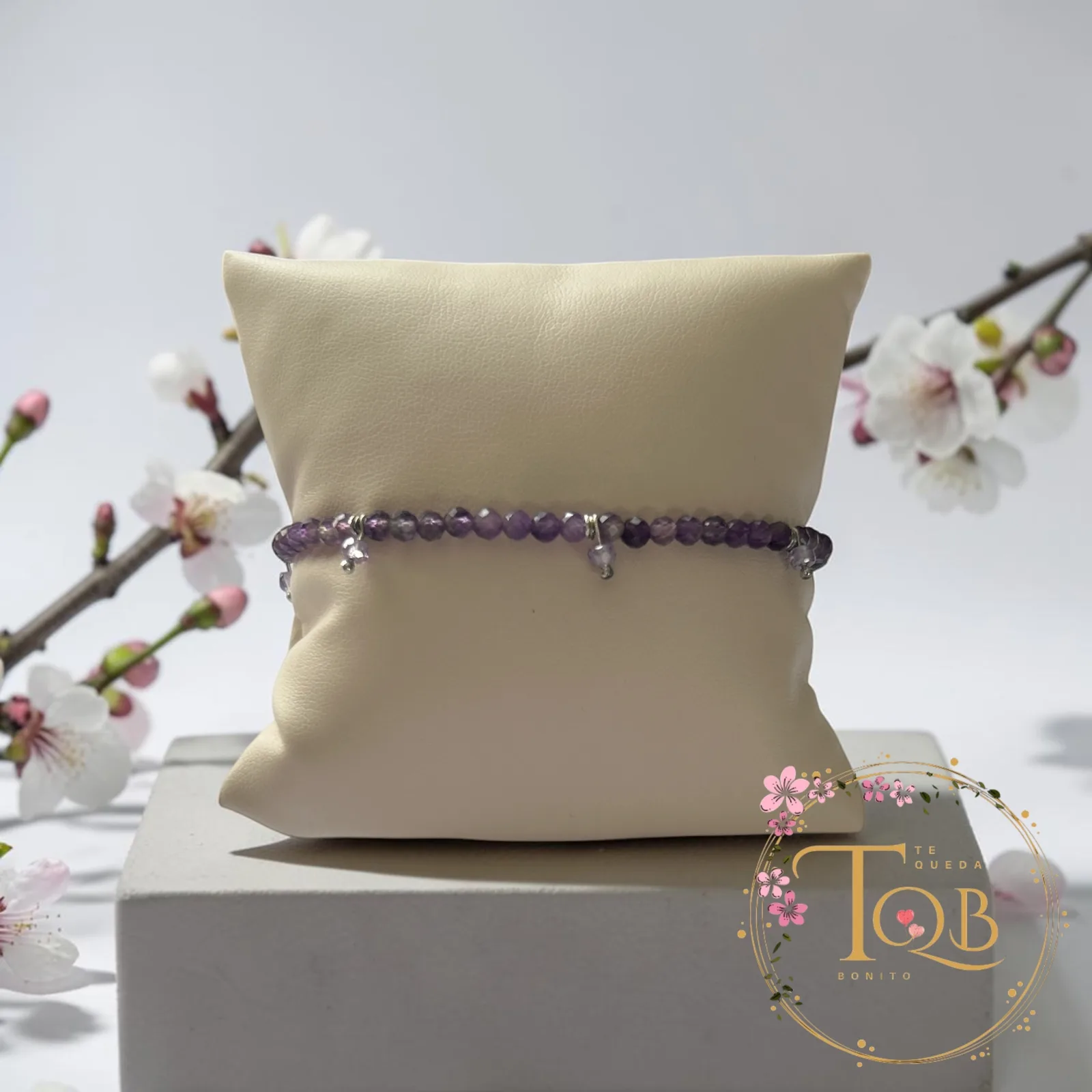Pulsera Amatista Facetada 2mm plata 925