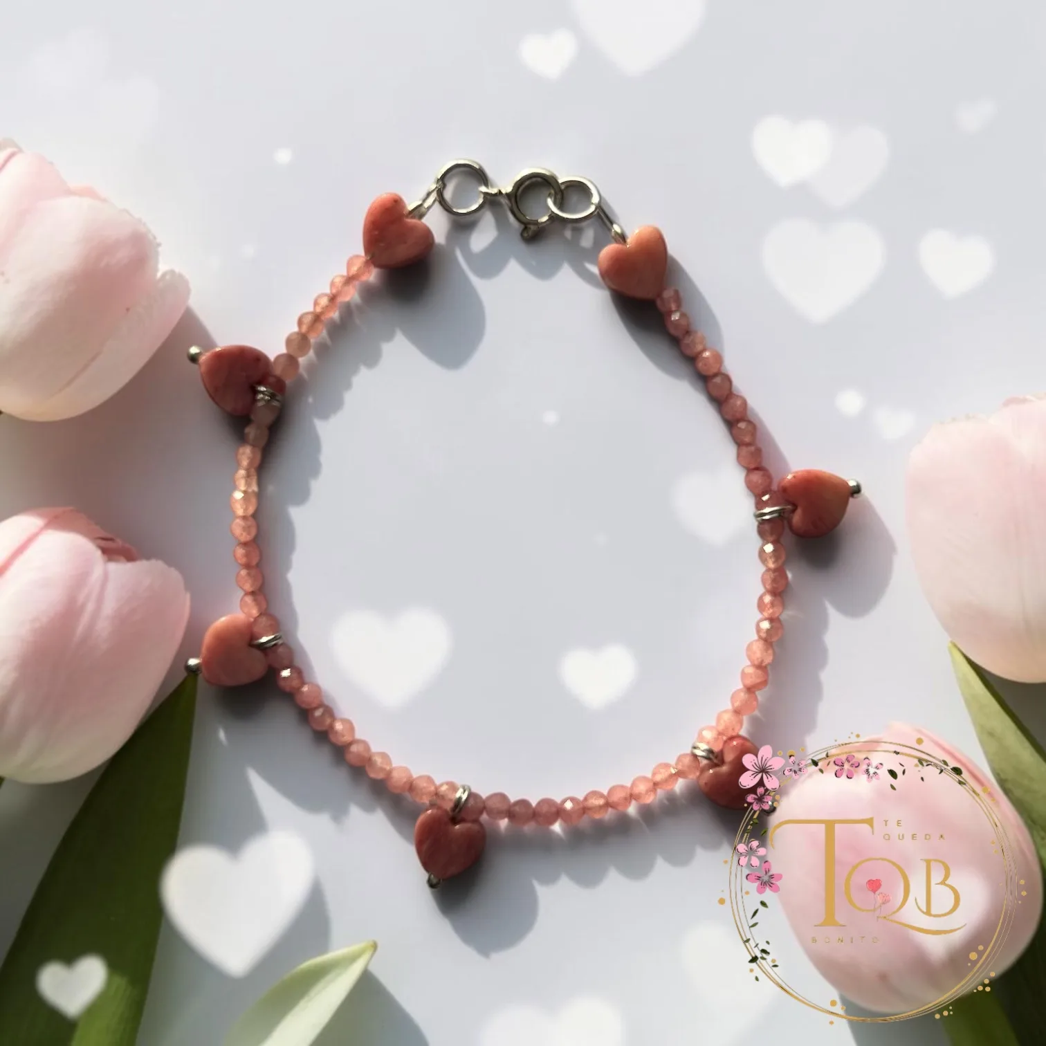 Pulsera colgante Corazón Rodocrosita